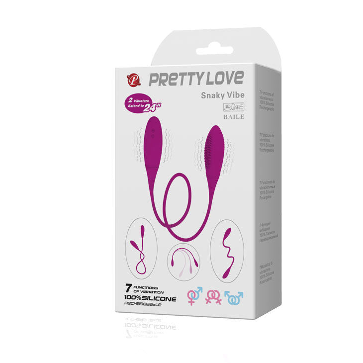 Vibratore flessibile in silicone con 7 funzioni di vibrazione ricaricabile doppio motore Pretty Love Smart