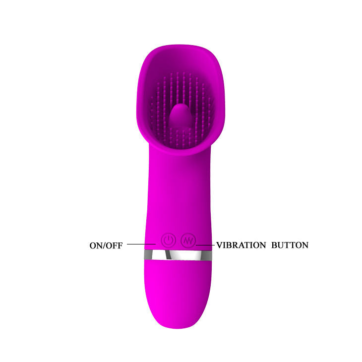 Vibratore stimolatore clitoride effetto lingua ergonomico 30 funzioni vibrazione silicone morbido comfort batterie AAA Pretty Love Flirtation