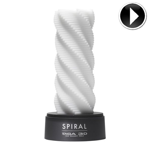 Masturbatore maschile innovativo con design elegante e stimolante sistema di rotazione e pulizia TENGA 3D Spiral Sculpted Ecstasy