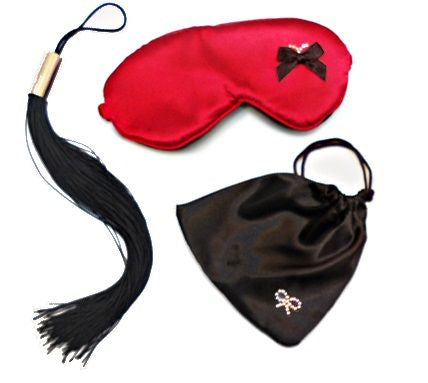 Set erotico gioco di coppia deluxe maschera e frustino  