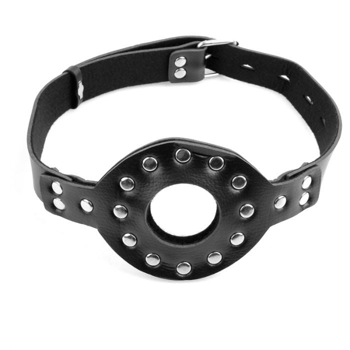 Bavaglio morso in  pelle con dildo 13 cm removibile regolabile per bondage fetish Fetish Fantasy Series