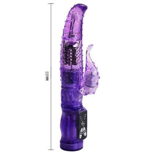 Vibratore rabbit in gel rotante doppia stimolazione clito e vagi velocità variabile Baile Rotations