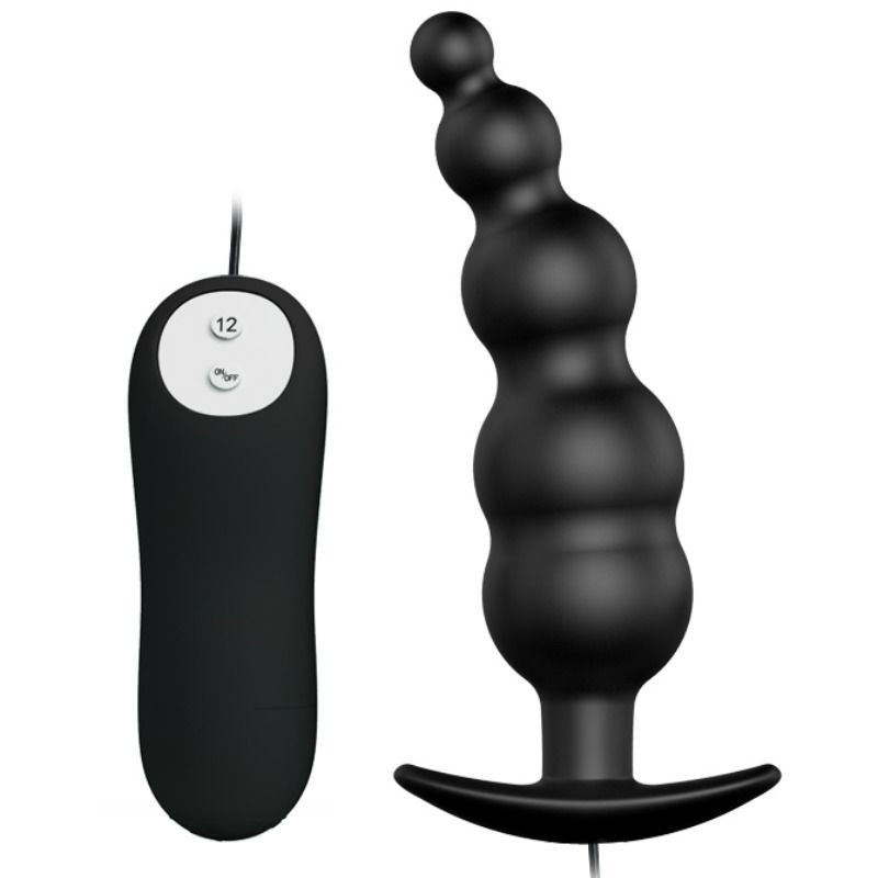 Pretty Love - Plug Anal en Silicone Stimulation Supplémentaire et 12 Modes de Vibration Noir