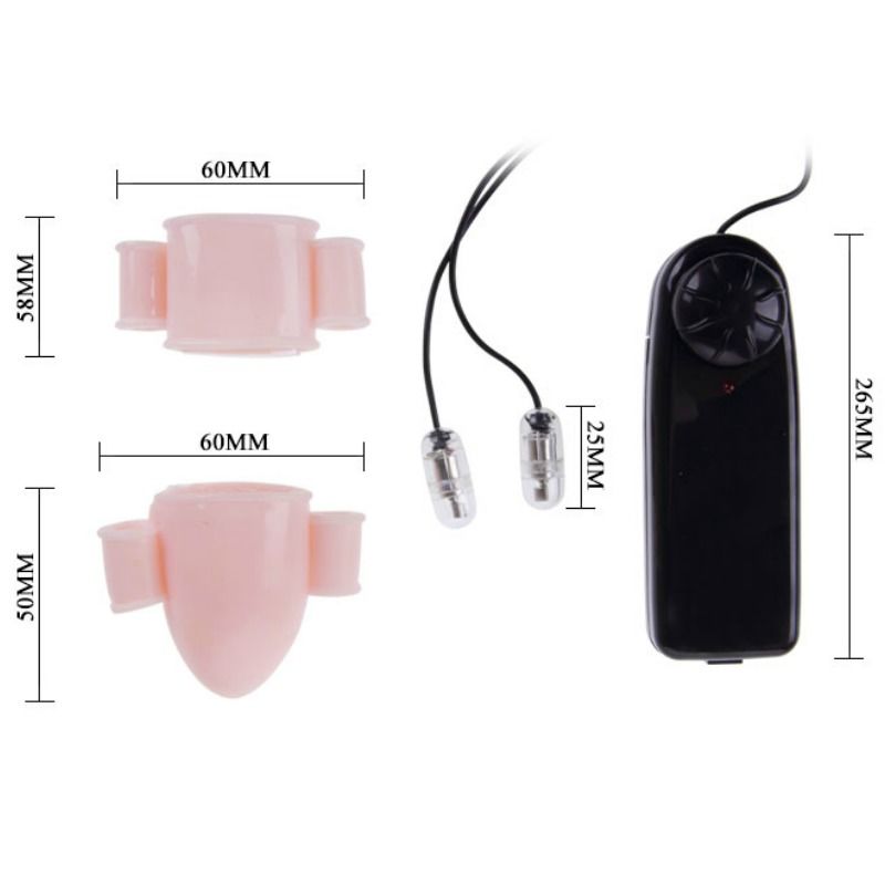 Guaina vibrante per pene con doppia estensione e controllo regolabile batterie incluse marca baile for him