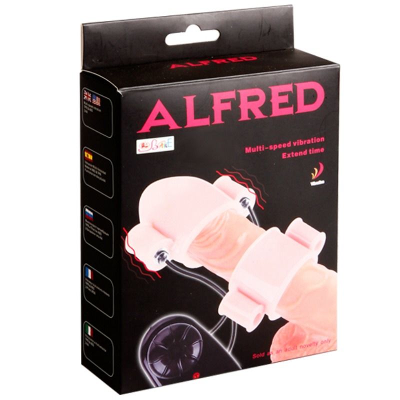 Guaina vibrante per pene con doppia estensione e controllo regolabile batterie incluse marca baile for him