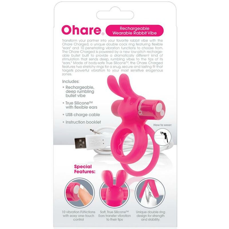 Screaming O - Doppio Anello Ricaricabile Con Rabbit Hare Rosa