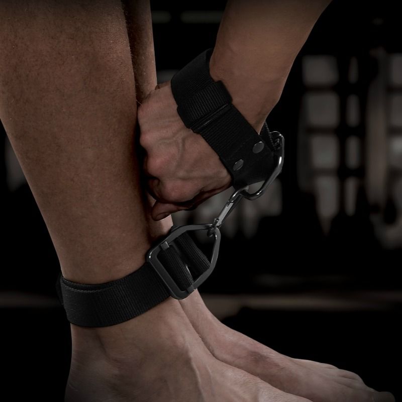 set bondage polsi e caviglie regolabili in nylon con ganci metallo resistente per giochi fetish collezione command sir richards