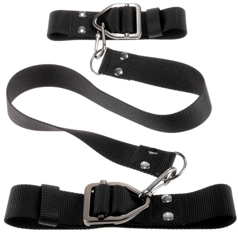 set bondage polsi e caviglie regolabili in nylon con ganci metallo resistente per giochi fetish collezione command sir richards