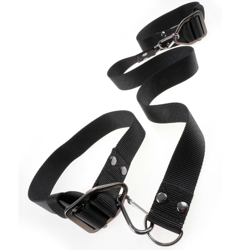 set bondage polsi e caviglie regolabili in nylon con ganci metallo resistente per giochi fetish collezione command sir richards