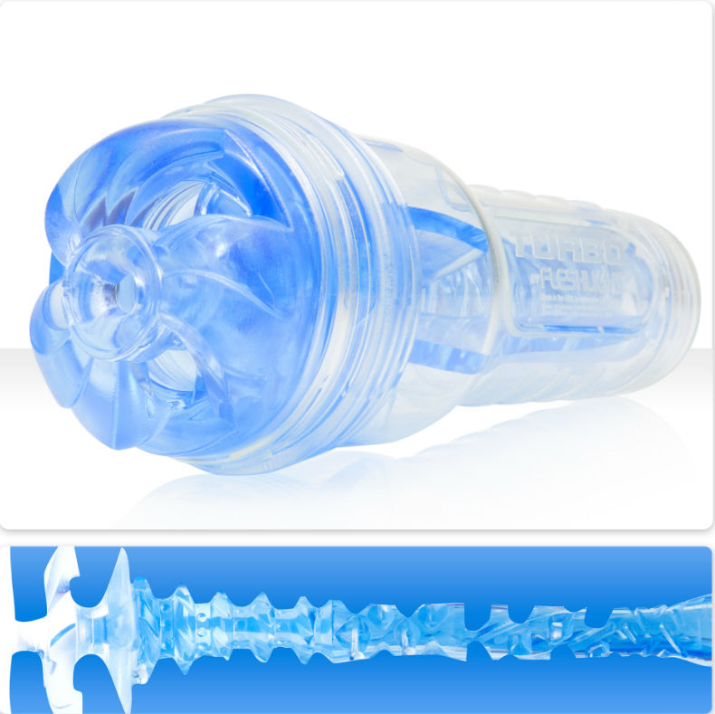 Simulatore di sesso orale uomo Fleshlight Turbo Thrust Blu Ghiaccio texture realistica effetto gola profonda sensazione unica FLESHLIGHT