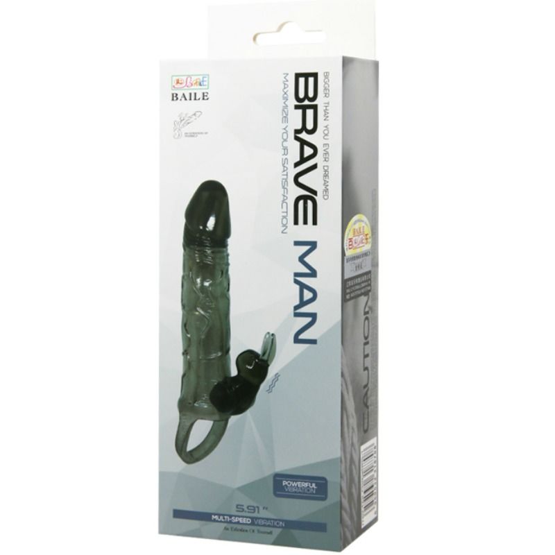 Baile - Copertura Pene Uomo Coraggioso Con Coniglio Nero 16.5 Cm