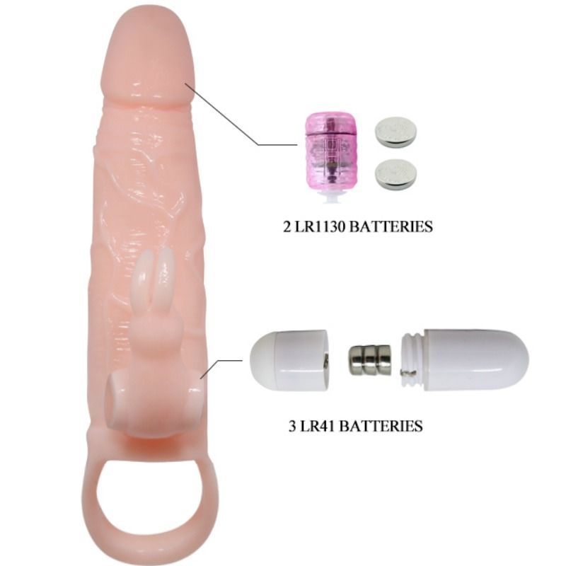 Baile - Brave Man Penis Cover With Rabbit And Meat Double Motor 16.5 Cm