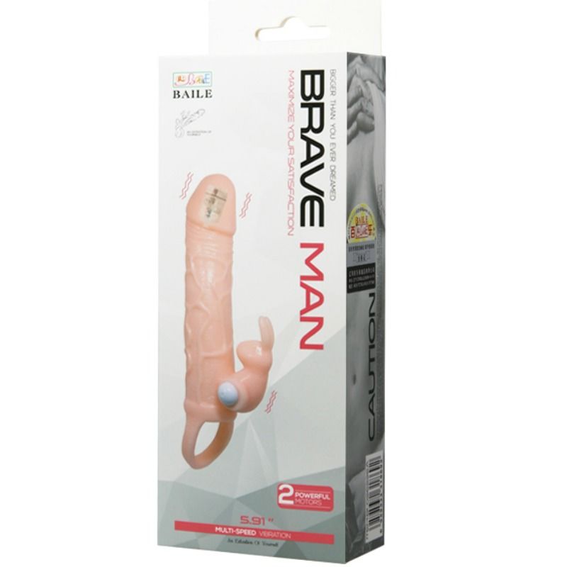 Baile - Brave Man Penis Cover With Rabbit And Meat Double Motor 16.5 Cm