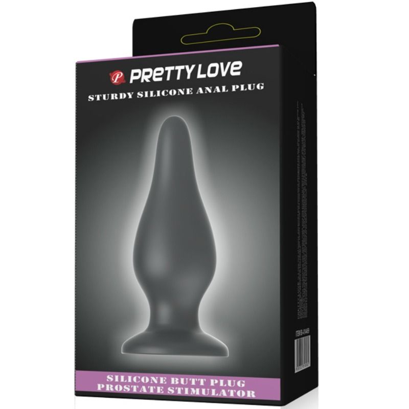 tappo ergonomico in silicone nero 154 cm con ventosa per stimolazione anale e prostatica impermeabile pretty love bottom