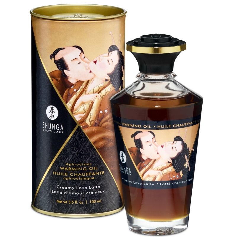 olio da massaggio riscaldante con gusto cremoso love latte da 100 ml per sensazioni afrodisiache shunga oils