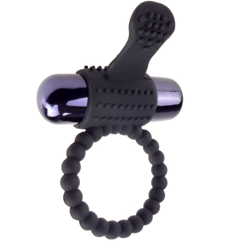 Anello fallico vibrante nero in silicone per erezioni prolungate sotto la doccia vibrazioni intense FANTASY C-RINGZ