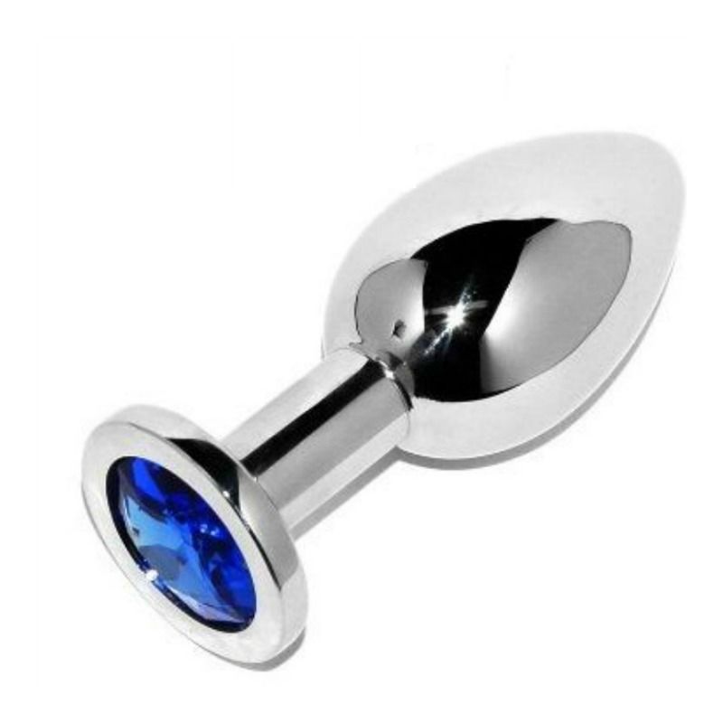 Plug Anal En Acier Avec Diamant Bleu 5,7cm Petit