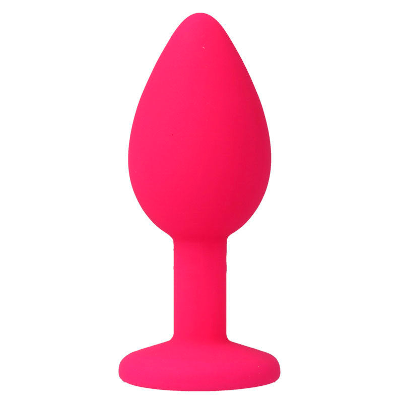 Plug anale in silicone morbido e setoso impermeabile con base di diamante lux fucsia Intense