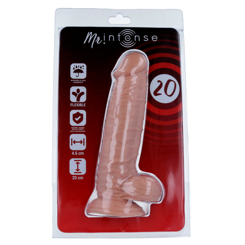 Dildo realistico 20 cm ipoallergenico flessibile con ventosa silicone e PVC per principianti e esperti MR. INTENSE