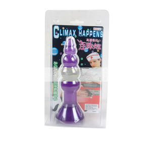 Plug anale ondulato morbido con ventosa 17 cm lilla ideale per dilatazione comoda realizzato in gelatina Baile Anal