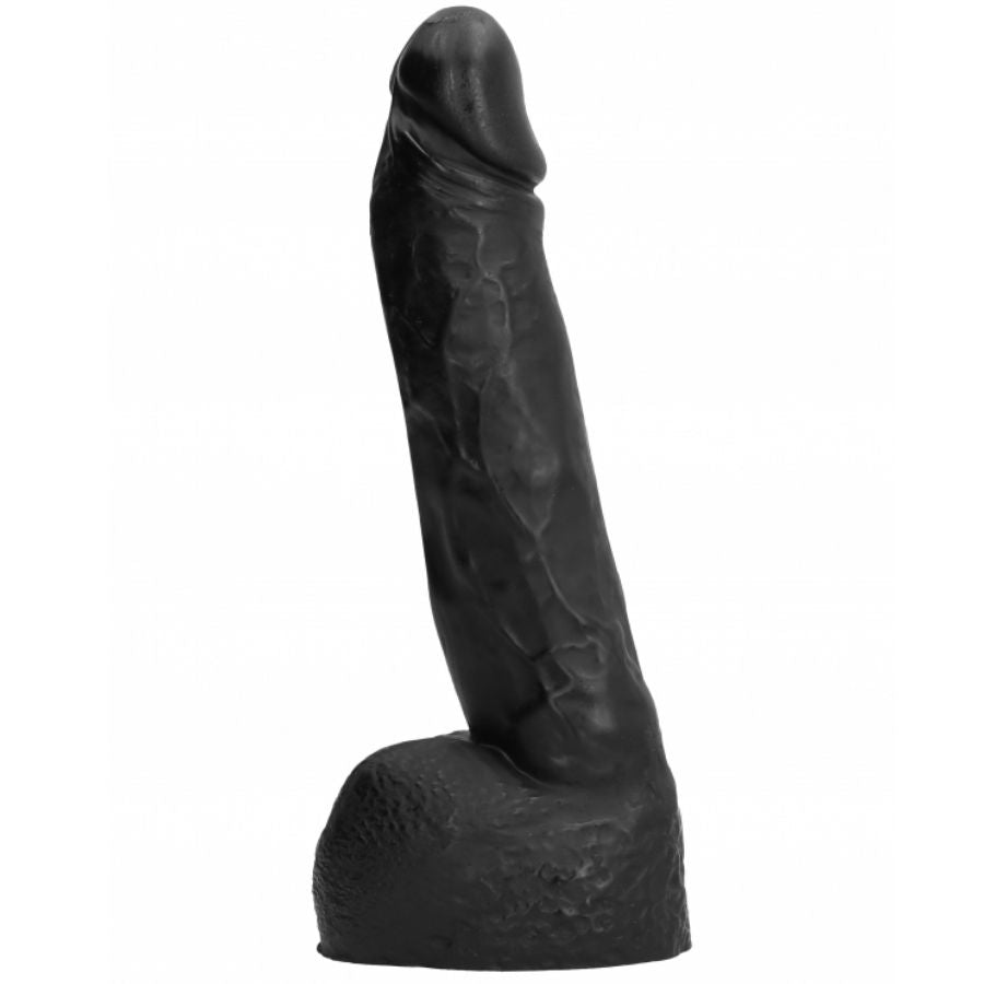 Realistic Black Dildo With Veins Testicles And Suction Cup 22Cm All Black