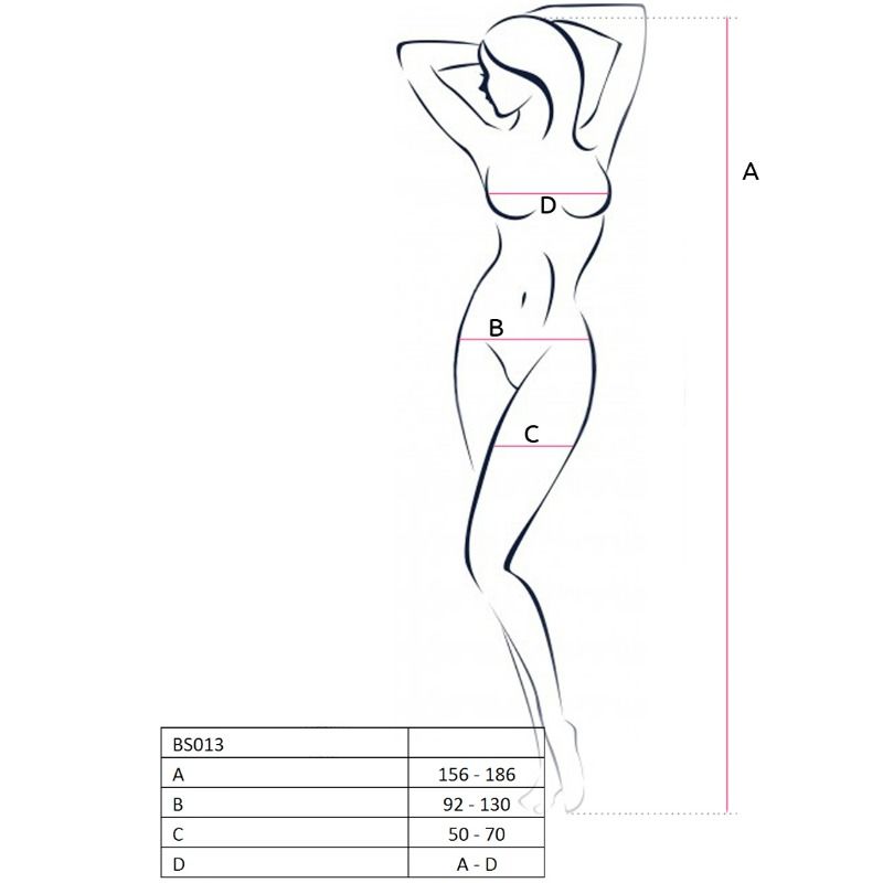 Passion - Woman Bs013 Bodystocking Rosso Taglia Unica