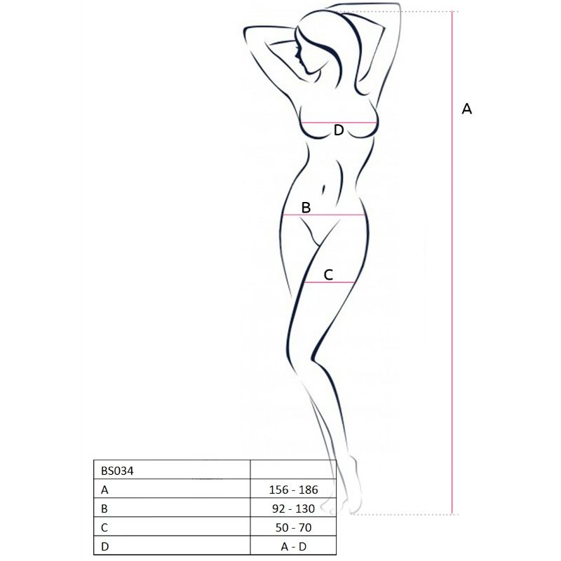 Passion - Woman Bs034 Bodystocking Rosso Taglia Unica