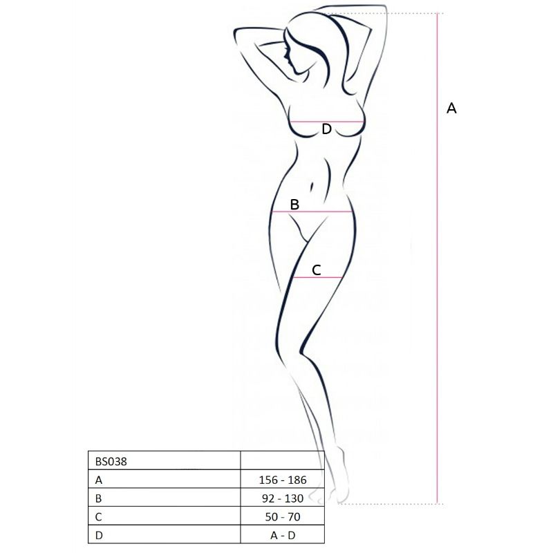 Passion - Woman Bs038 Bodystocking Bianco Taglia Unica