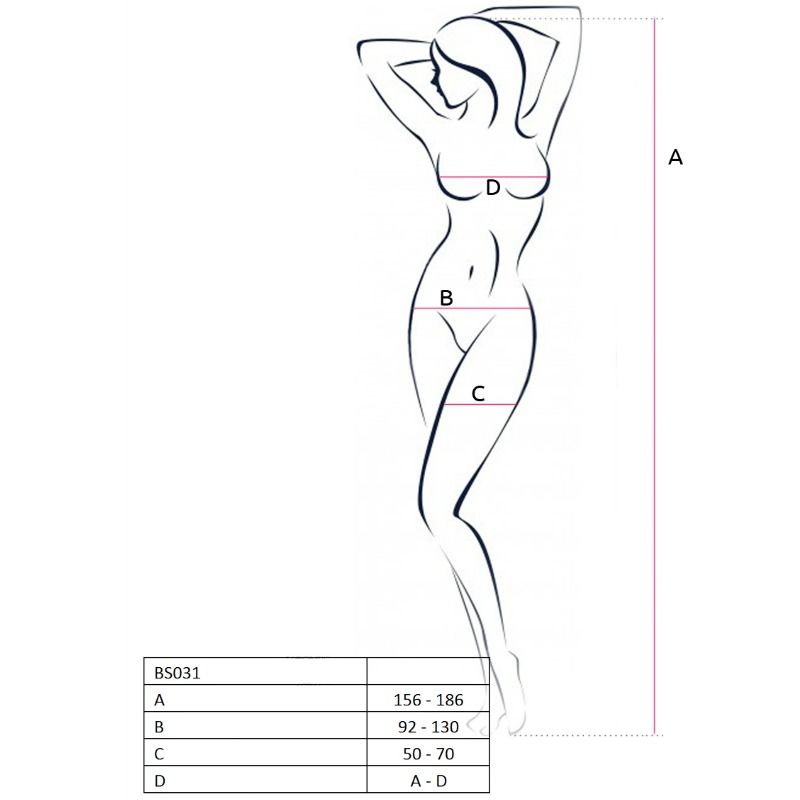 Passion - Donna Bs031 Bodystocking Bianco Taglia Unica