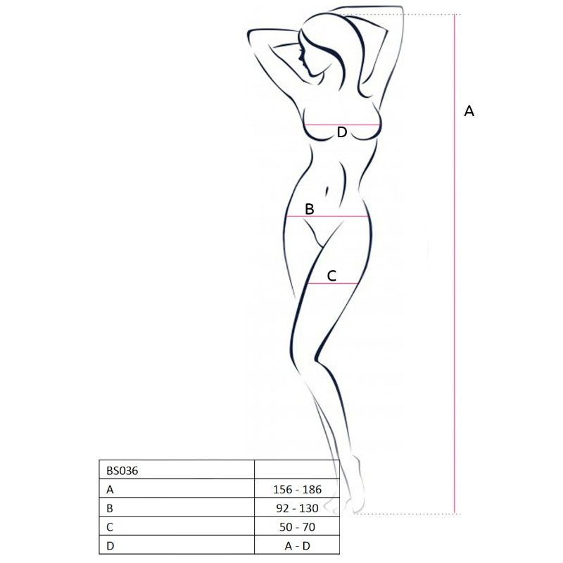 Passion - Woman Bs036 Bodystocking Bianco Taglia Unica