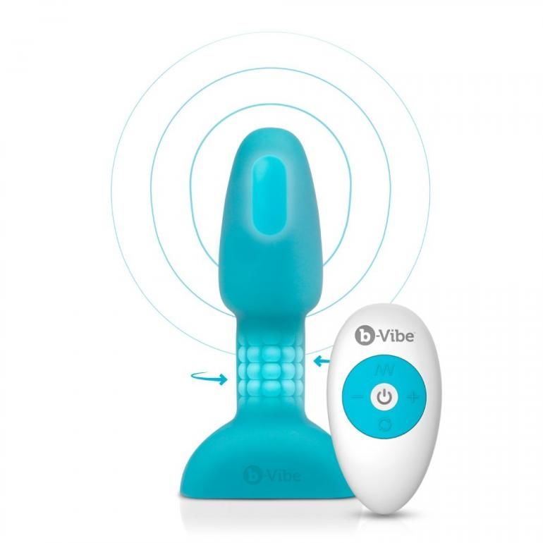 B-Vibe - Rimming Telecomando Plug Anale Petite Teal