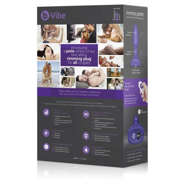 B-Vibe - Rimming Telecomando Plug Anale Petite Lilac