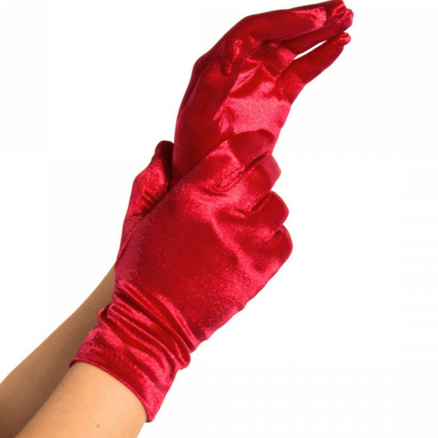 Leg Avenue - Guanti In Raso Rosso