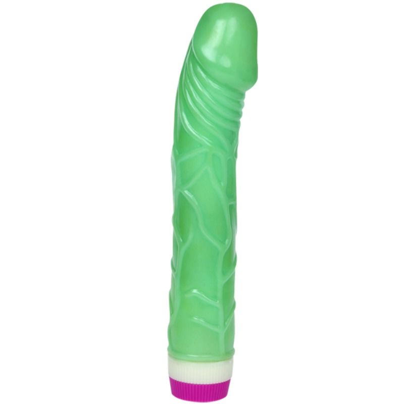 Vibratore multivelocità realistico verde 23 cm diametro 4,3 cm regolabile con controller base Baile Vibrators