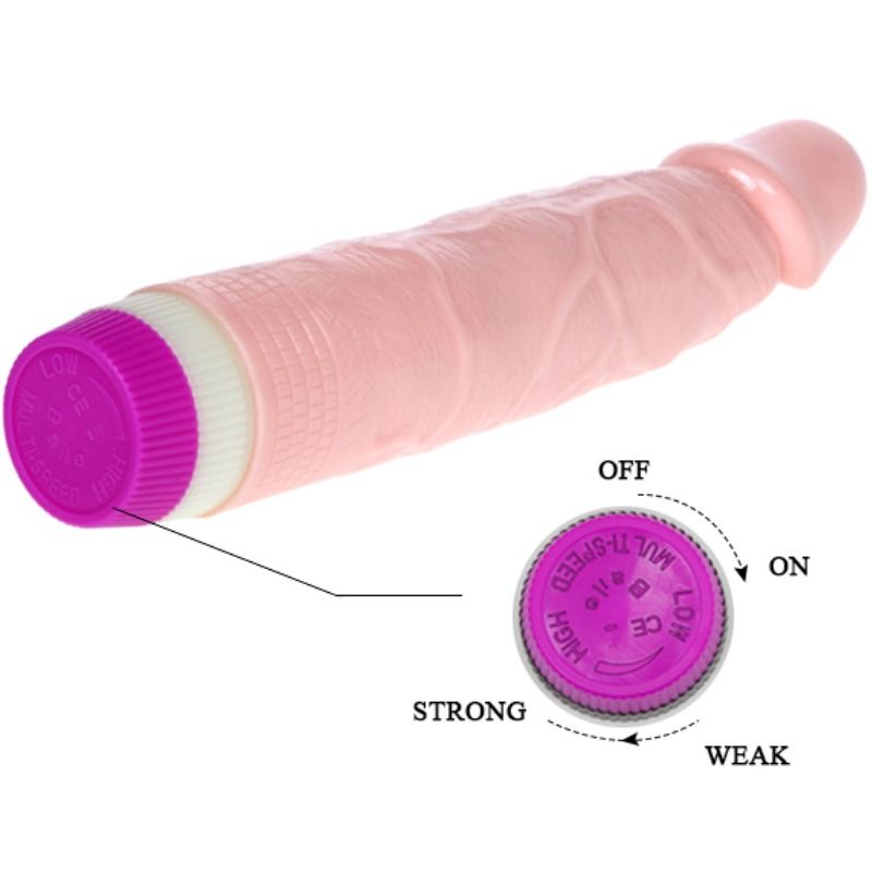 Vibratore realistico multivelocità 21.5 cm carne per principianti con controller regolabile Baile Vibrators
