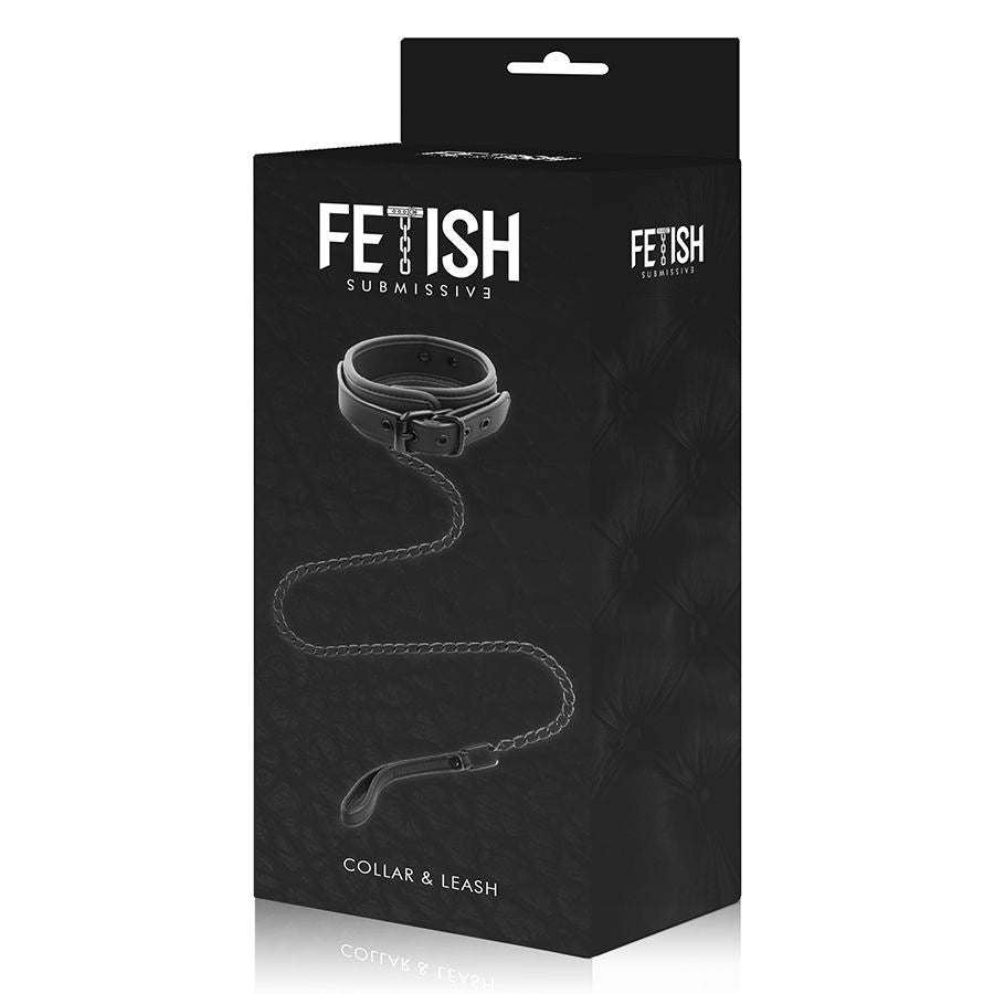 Collare regolabile in neoprene da sottomissione con catena da passeggio bondage