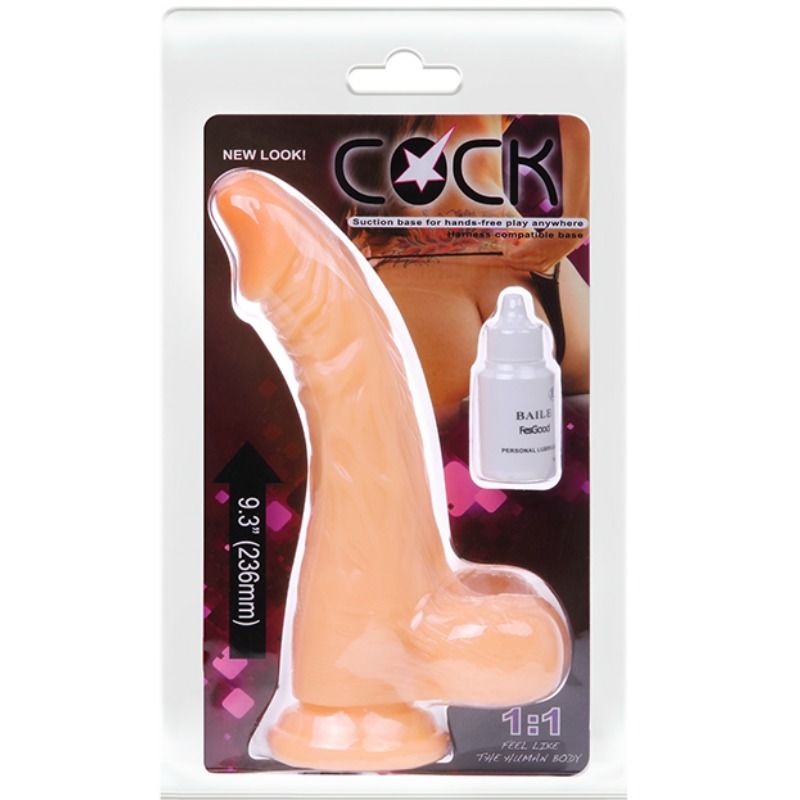 Fallo dildo pene realistico con venature 21 cm vibrazione oscillazione regolabile e ventosa Baile