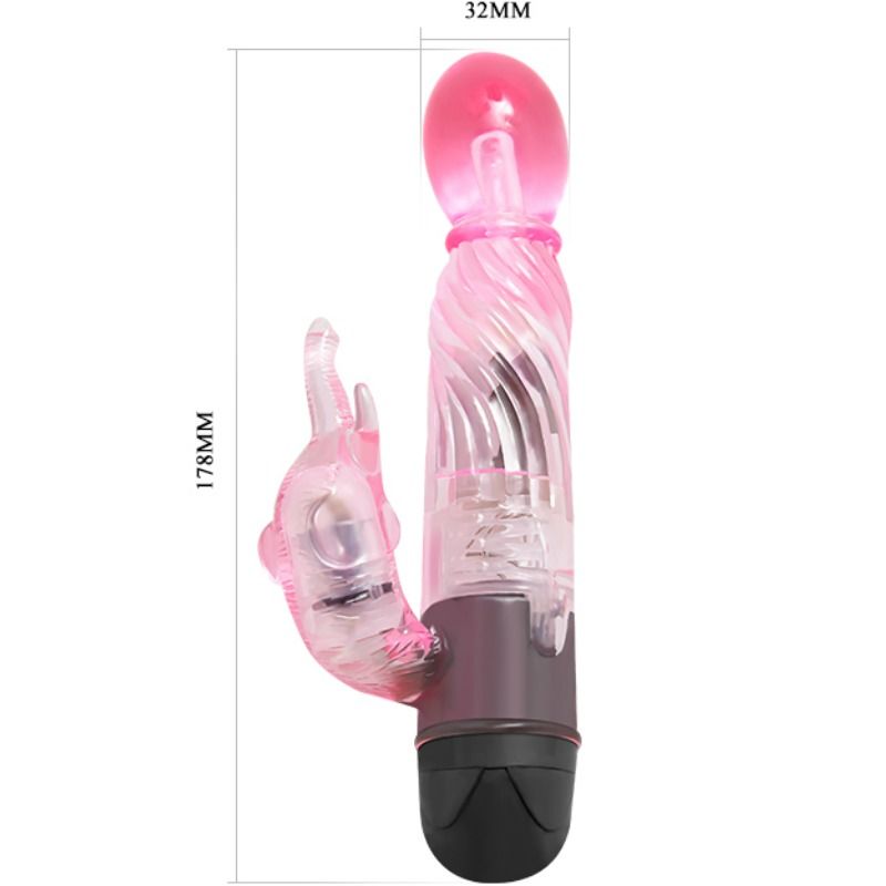 Vibratore rabbit rosa 10 modalità di vibrazione stimolazione punto G e clitoride sommergibile Baile Vibrators