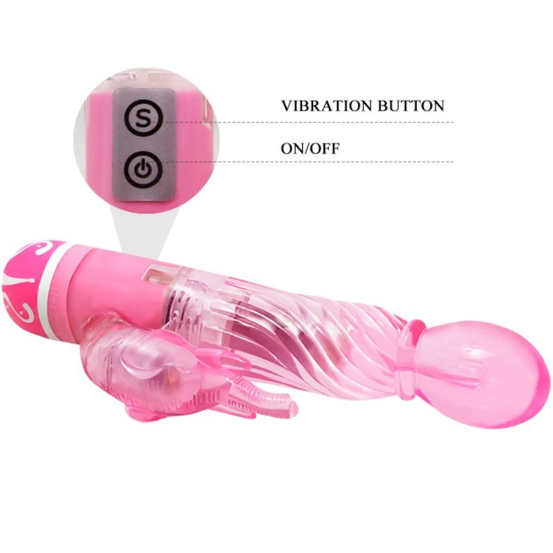 Vibratore rosa multivelocità rabbit con stimolatore clitorideo e vaginale vibrazioni potenti modalità multiple Baile Vibrators