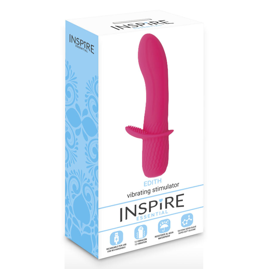 Vibratore flessibile ricaricabile impermeabile in silicone rosa con 12 funzioni di vibrazione Inspire Essential