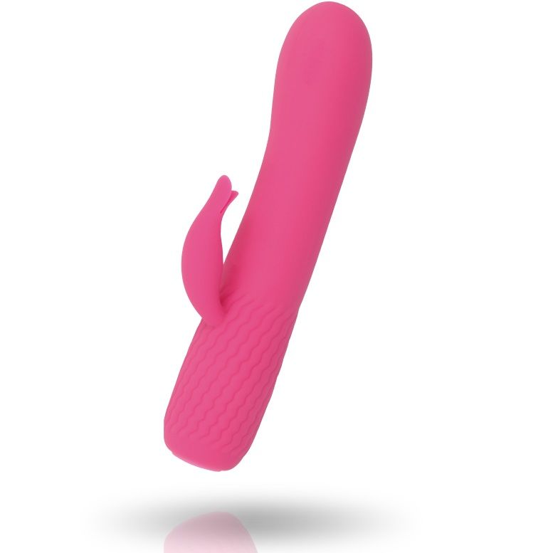 Vibratore wand rabbit flessibile ricaricabile con stimolatore clitoride 12 funzioni impermeabile silicone rosa 15cm inspire