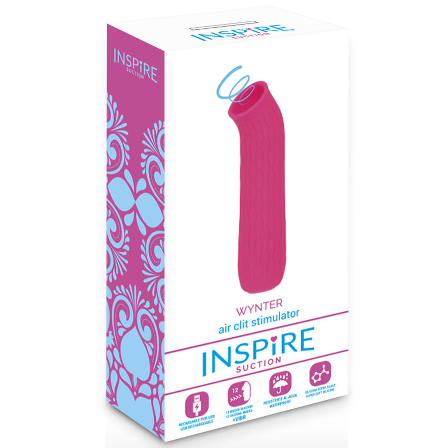 stimolatore di aspirazione rosa invernale con 12 funzioni ricaricabile in silicone ipoallergenico privo di falati inspire suction