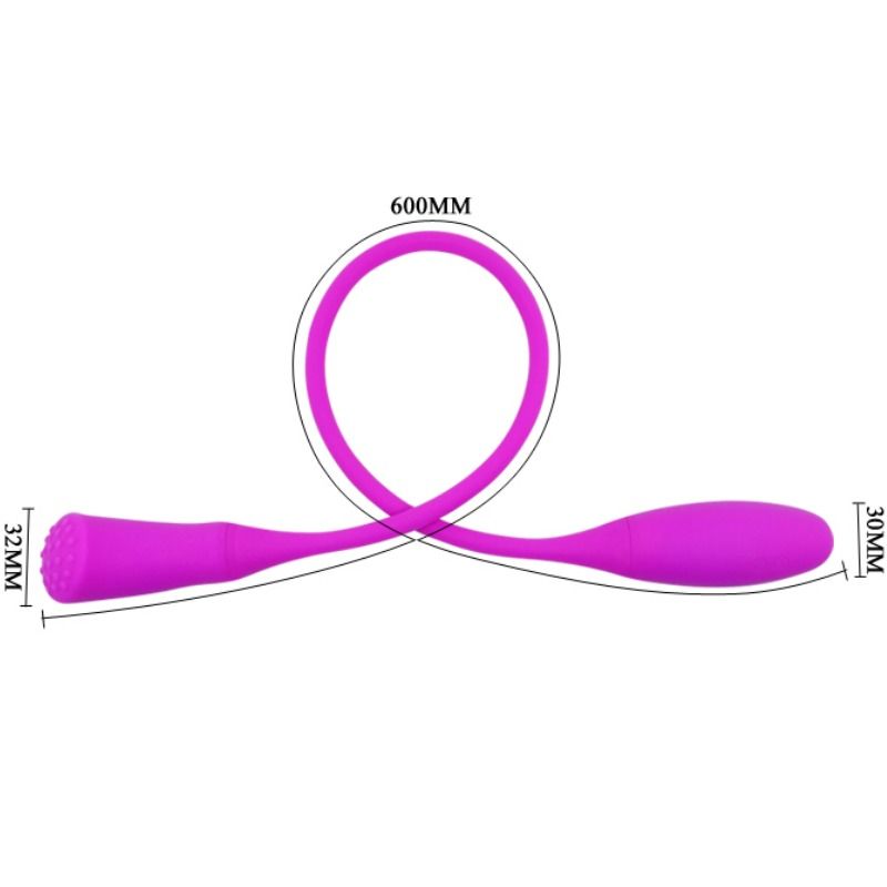 Vibratore doppio flessibile in silicone morbido con 2 potenti motori 7 funzioni ricaricabile stimolazione vaginale anale pretty love smart