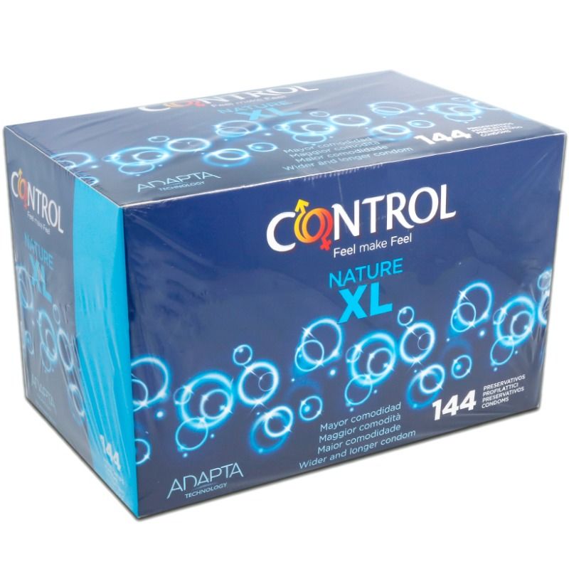 preservativi xl lattice lubrificati naturali 57 mm 144 unità con design anatomico sensibilità migliorata control condoms