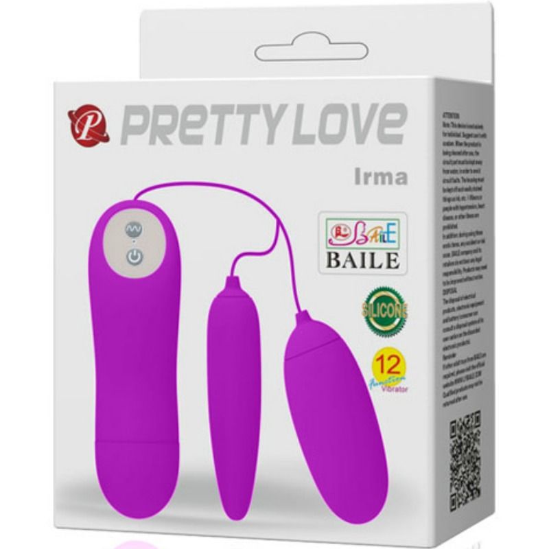 Vibratore ad ovetto doppio per duplice godimento vaginale ed anale 12 funzioni con telelcomando Irma Pretty Love Flirtation