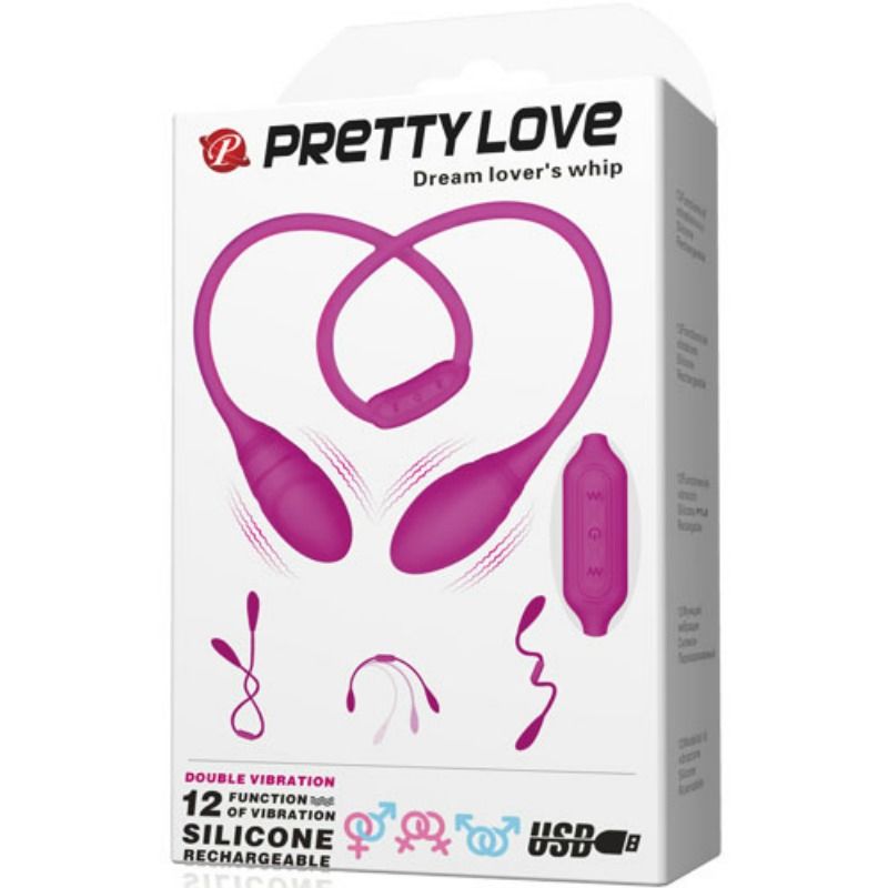 Vibratore unisex pieghevole a frusta con 12 modalità di vibrazione per coppie in silicone ricaricabile USB Pretty Love Smart