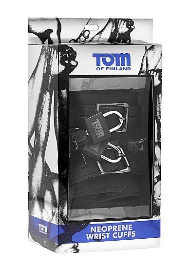 polsini sottomissione regolabili in neoprene con serratura per bondage con lucchetto e chiavi marca tom of finland