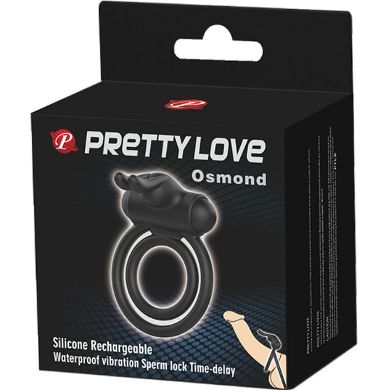 Anello fallico vibrante doppio in silicone con forti vibrazioni stimola clitoride prolungato PRETTY LOVE