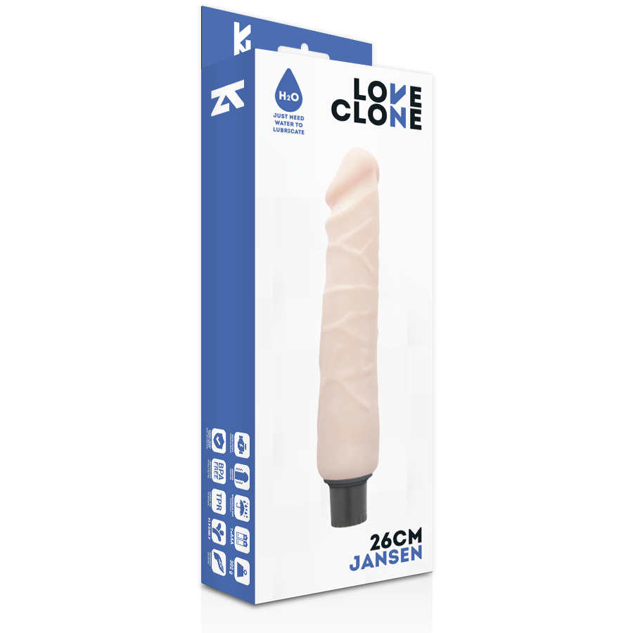 Fallo dildo vibrante realistico autolubrificante 26 cm tecnologia self lubrication impermeabile senza ftalati Loveclone