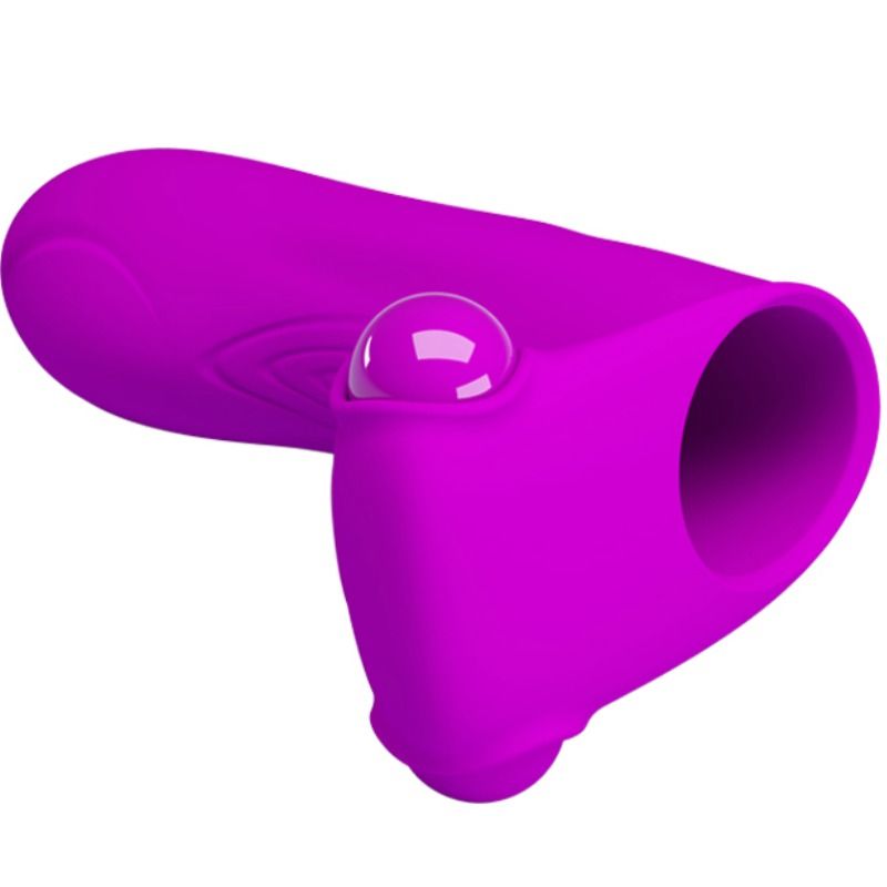 Stimolatore a ditale con vibrazione potente piccolo e portatile in silicone morbido Pretty Love Flirtation